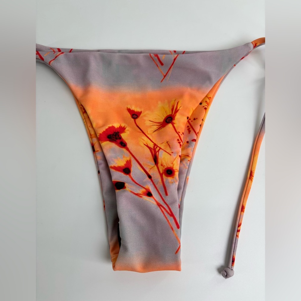 Miaou Kauai string bikini bottom Small side tie floral print - Picture 7 of 7